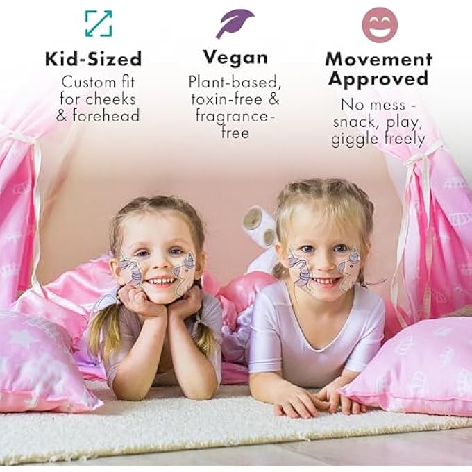 STRBOXONG مجموعة أقنعة الوجه للأطفال على شكل يونيكورن (20 قطعة)، عناية بالبشرة عضوية نباتية وآمنة للأطفال من عمر 4 سنوات فما فوق، أقنعة ورقية حيوانية لطيفة للفتيات، يوم سبا، ليلة نوم، هدايا حفلة النوم، أشياء وهدايا للفتيات الصغيرات - Image 3